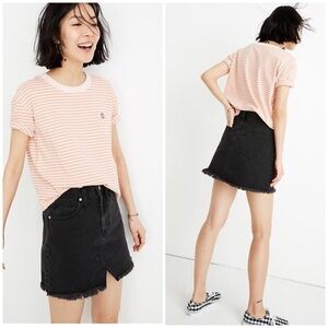 nwt // madewell rigid cutout edition denim skirt